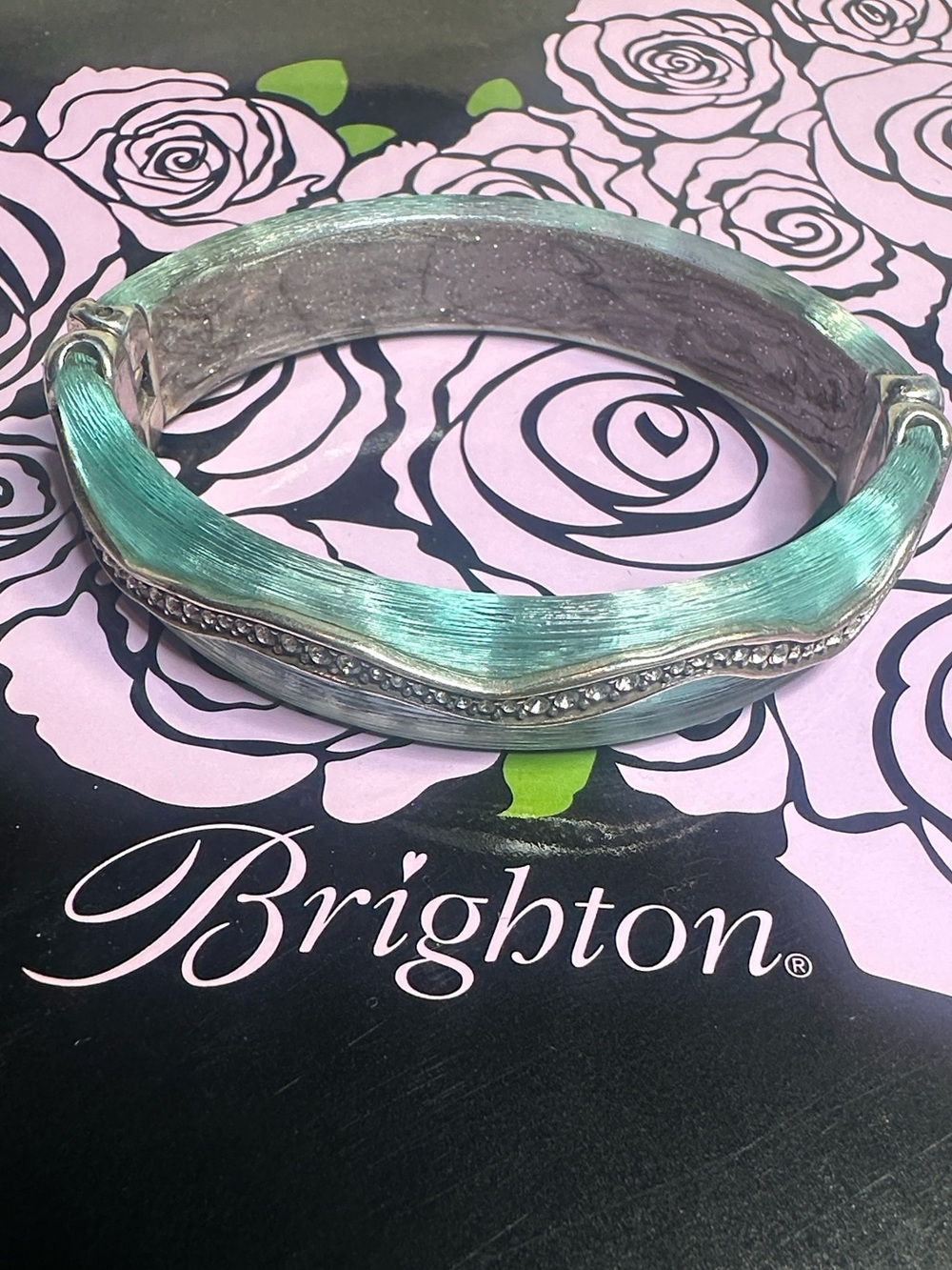 Brighton bangle bracelet lucite topaz oval blue Trinity